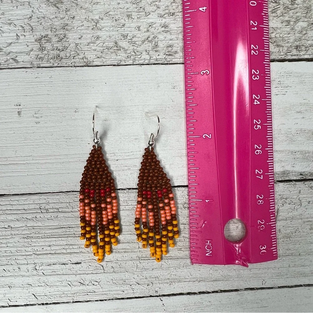 Mini Lightweight Seed Beaded Dangle Earrings 2.25 Inches Handmade Jewelry‎